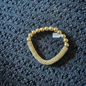 2 Chic Gold Mesh and Beaded Bracelet